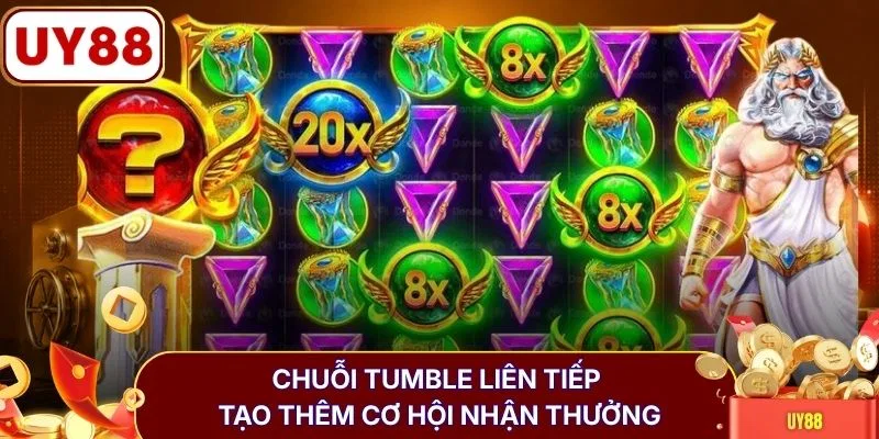 Gates Of Olympus - Chinh Phục Olympus Với Multiplier 500X 3 Chuỗi Tumble liên tiếp tạo thêm cơ hội nhận thưởng