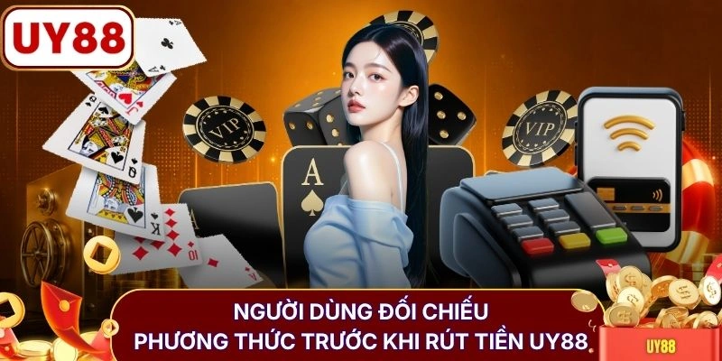 Rút tiền UY88 1 Người dùng đối chiếu phương thức trước khi rút tiền UY88